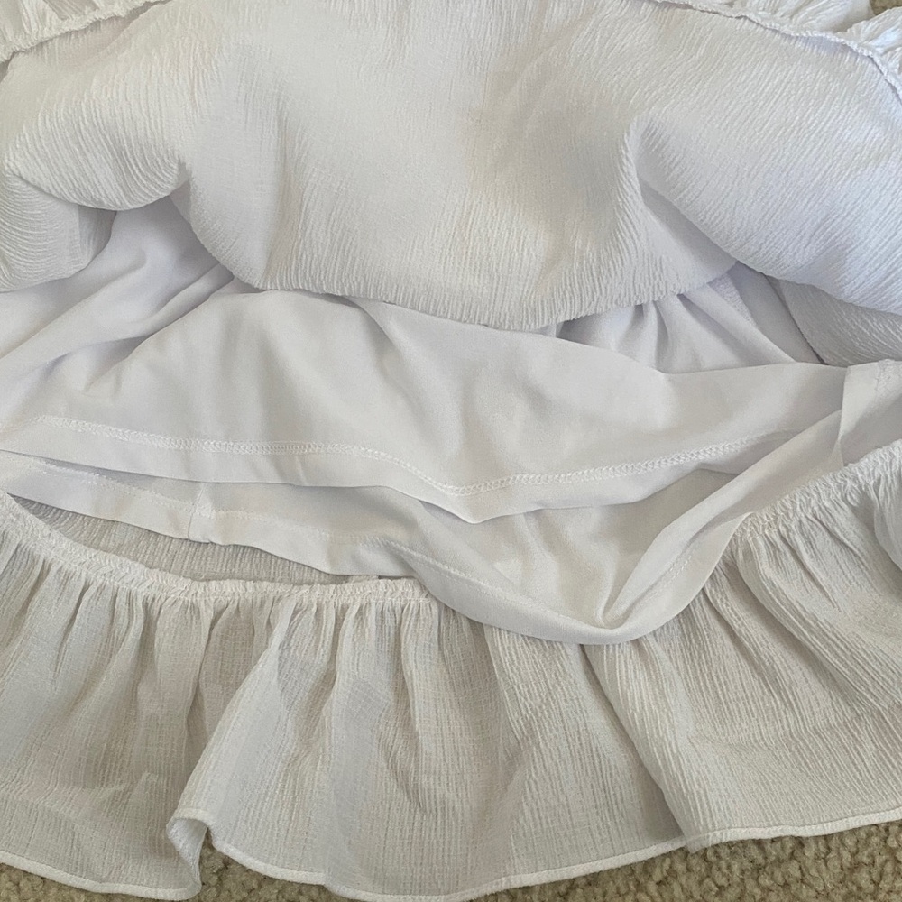 Michael Kors White Ruffle Mini Dress petite PL - Picture 5 of 6
